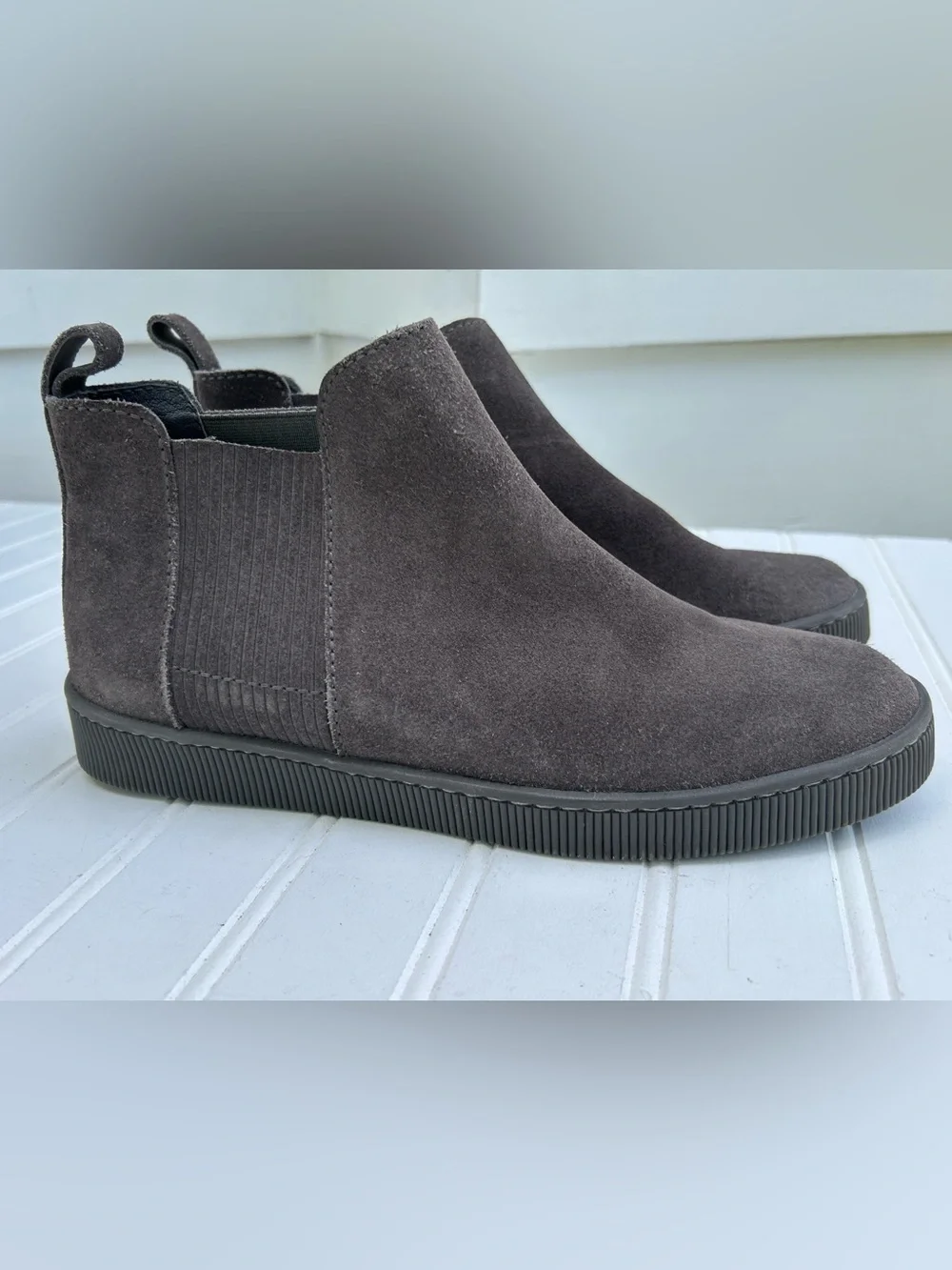 Pedro Garcia Boots Suede Chelsea Pull On Grayish Made in Spain Size 40